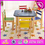 2015 Colorful Wooden Table and Chair for Kids, Children Study Table and Chair, Rounded Corner Study Blackboard Play Table Wo8g141