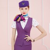 Custom Made Women Fashion Purple Airline Stewardess Uniform Dress Suit