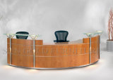 Elegant Reception Table with Glass Top, Solid Wood Surface (SZ-RT046)