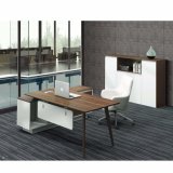 Modern Design of White Color Office Table with File Cabient Backside