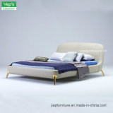 Modern Unique Leather Bed with Metal Legs (YS085)