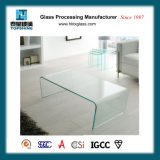 Fashionable Arch Small Sofa End Glass Bended Table for Home Furniture