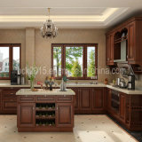 Hot Sell Bck American Style Red Cherry Solid Wood Frame Kitchen Cabinets