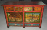 Antique Furniture Mongolia Painted Wooden Cabinet (LWC445)