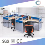 Classical Design Blue Partition L Shape Staff Table with Cabinet CAS-W1833
