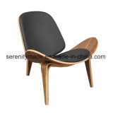 Expresso Upholstery PU Leather Pad Accent Chair with Ash Walnut Wood Frame