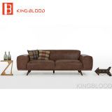 Designer Couch Vintage Brown Leather Upholstery Sofa Sectional