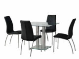 Glass and Metal Dining Table and Chairs (DT025)