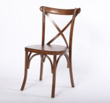 Stackable Oak Wooden Cross Back Chair
