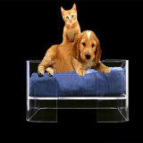 Clear Large Acrylic Pedestal Pet Bed