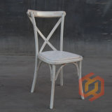 China Manufacturer Beech Oak Wooden Cross Back Rattan Mat Chair