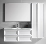 PVC Painting Bathroom Cabinet with Ceramic Basin and Side Cabinet