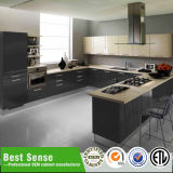 European Style Modern Grey Glossy Lacquer Kitchen Cabinet