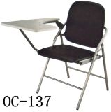 Oc-137 Fireproof Plastic School Office Meeting Room Folding Training Chair with Writing Pad