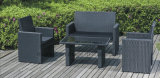 4 Piece Patio Rattan Sofa Set Wicker Table and Chair Set