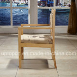 Wooden Restaurant Furniture Chair with Special Chinese Elements on Fabric Upholstery (SP-EC864)