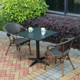 Patio Outdoor Rattan Home Hotel Office Aluminum Polywood Arm Folded Textilene Dining Chair (J825)