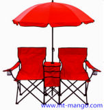 Double Seats Folding Beach Chair with Umbrella (MW11008A)