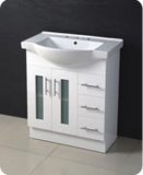 High White Gloss Painting MDF Bathroom Cabinet with Buddy Belly Basin