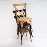 China Wooden Stackable Wedding Cross X Back Event Chairs