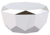 Stainless Steel Coffee Table with Diamond Shape and Mirror Finish