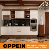 Oppein Lacquer Solid Wood Kitchen Cabinets with Corner Island (OP16-L01)