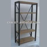 OA-4009 Metal Frame French Style Furniture Antique Bookshelf Wooden Bookshelf
