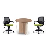 Fashionalbe Wooden Reception Area Seating Metal Desk Melamine Round Table