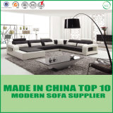 Modern Modular Furniture Italian Leather Sofa with LED Lights