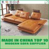 Fashionable Modern Genuine Leather Sofa with Chaise Bed