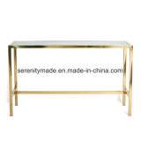 Hotel Bar Furniture Gold Stainless Steel Frame High Bar Dining Table