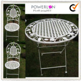 Outdoor Folding Classic White Metal Table Chair