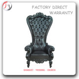 Black Leather Patterned Frame Hotel Gallery Chair (KC-08)