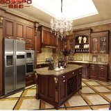 Guangzhou Manufacture Lacquer Mahogany Kitchen Cabinet with Island (GSP10-006)