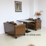 (SP-KS316) Antique Restaurant Furniture Dining Sofa Leather and Table