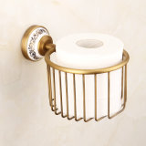 FLG Bathroom Round Antique Towel Paper Holder with Solid Brass