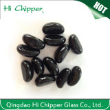 Black Colored Cashew Shape Glass Gem Stone for Fire Pit