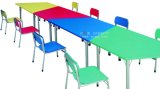 Colorful Kids Two Sides Siting Trapezoidal Children Table of Plyaing