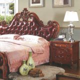 Bedroom Furniture Set with Wooden Bed and Wardrobe