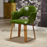 Wooden Restaurant Chair with Olive Green Backrest and Upholstery (SP-EC862)