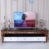 2016 Modern latest Brushed Rose Golden Stainless Steel TV Stand with Drawer