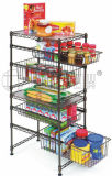 Powder Coating DIY Metal Home Storage Shelf with Basket (LD452090C5E)