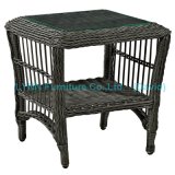 Black Round Rattan Side Table Outdoor Furniture