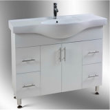MDF Bathroom Cabinet Furniture with Big Ceramic Basin and Feet