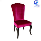 Wholesale Comfortable Fabric Aluminum Dining Chair Imitated Wooden Frame