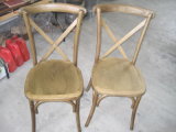 Vintage Oak Wood Cross Back Chair