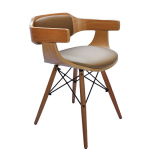 Modern Wood Design Chair with Fabric Covered