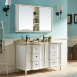 White Paint American Oak Bathroom Vanity Cabinet (GSP14-026)