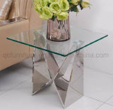 Simple and Elegant Side Table with Tempered Glass