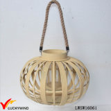 Rope Handle Antique Vintage Handmade Candle Holder Bamboo Lantern